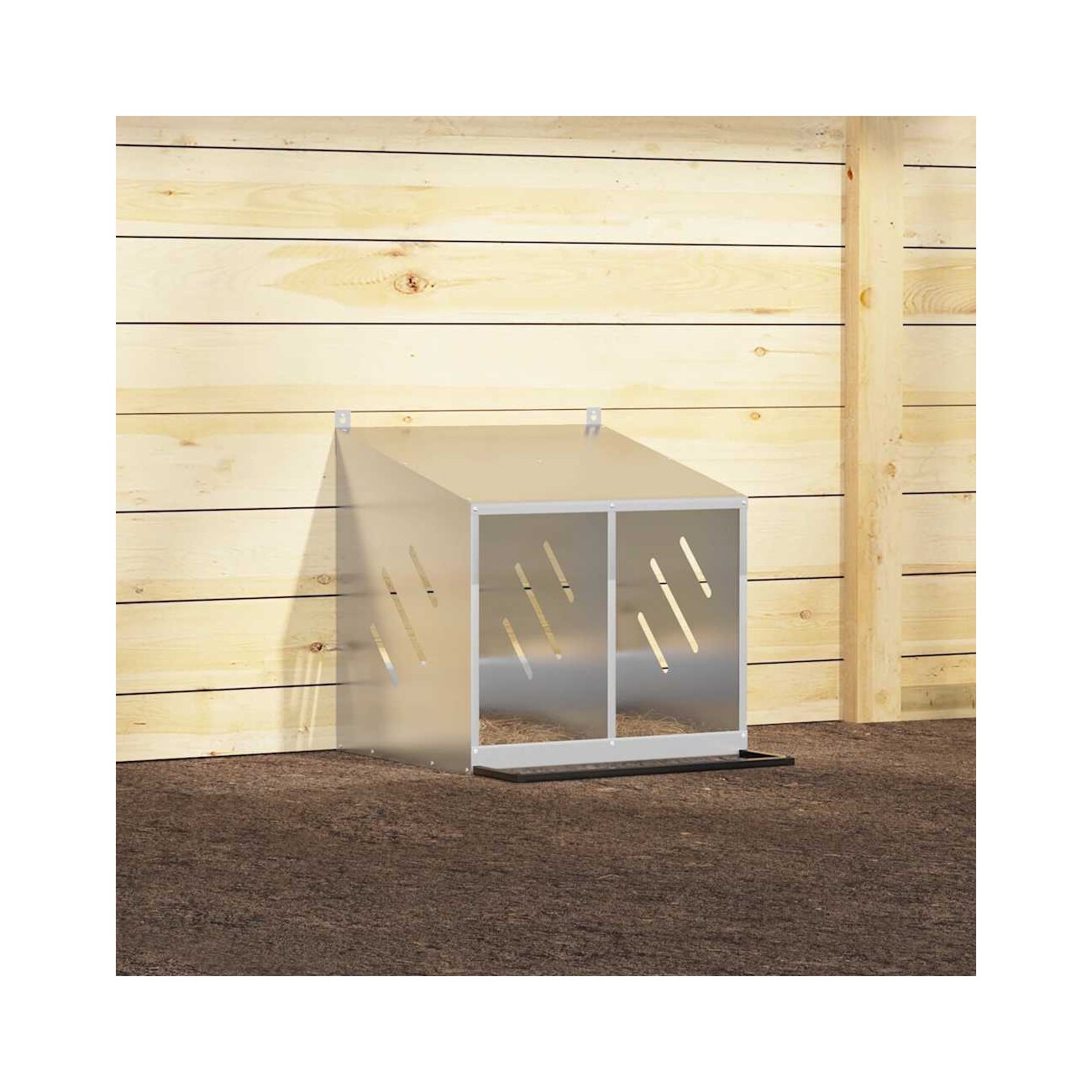 VidaXL Hühner-Nistkasten silber 64 cm, 54 cm, 59,5 cm