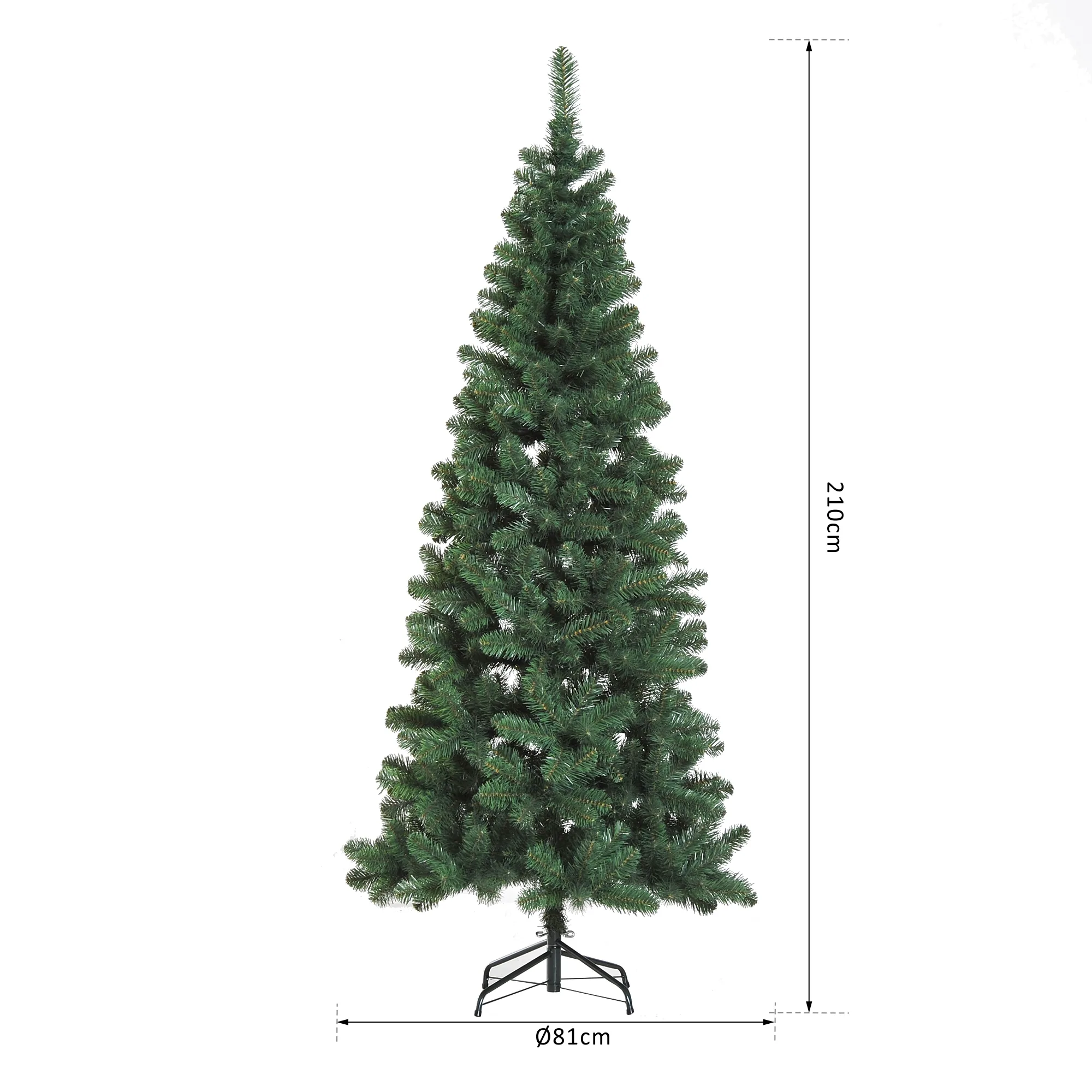 HOMCOM Tannenbaum mit Metallständer grün 81 x 210 cm (ØxH)