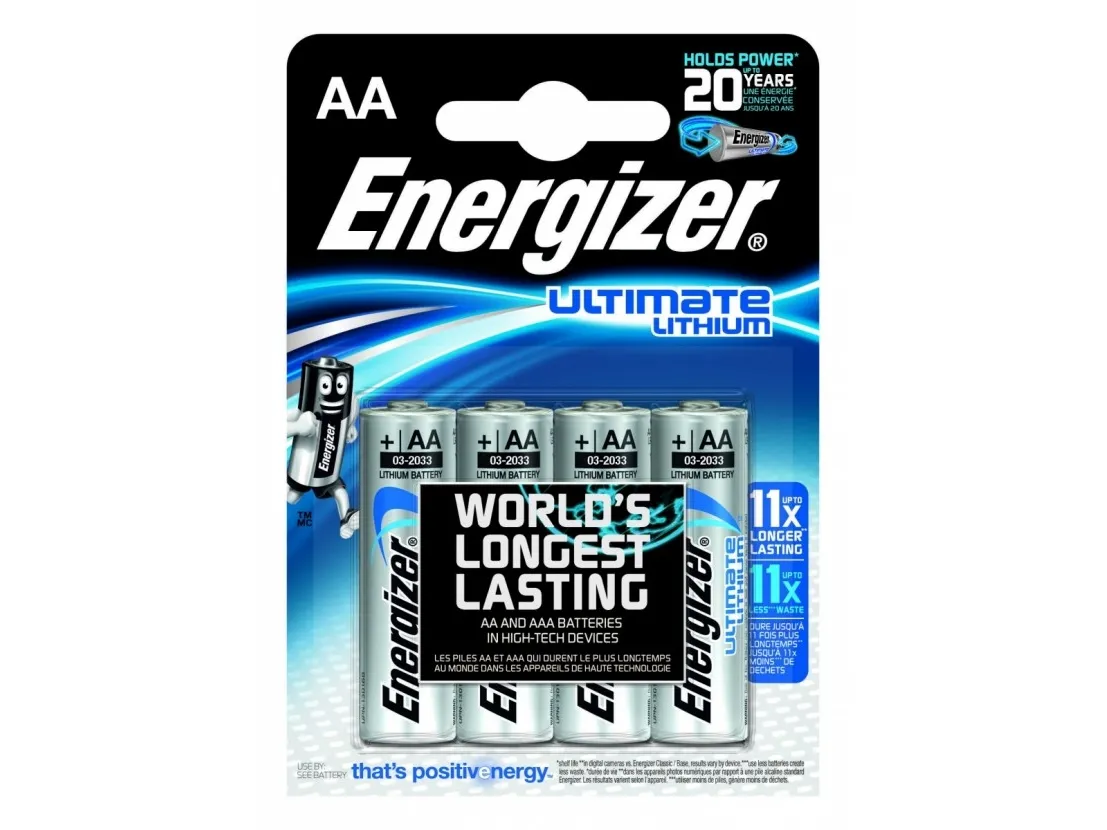 Batterier Energizer Ultimate Lithium AA, 1,5V - (4 stk.)