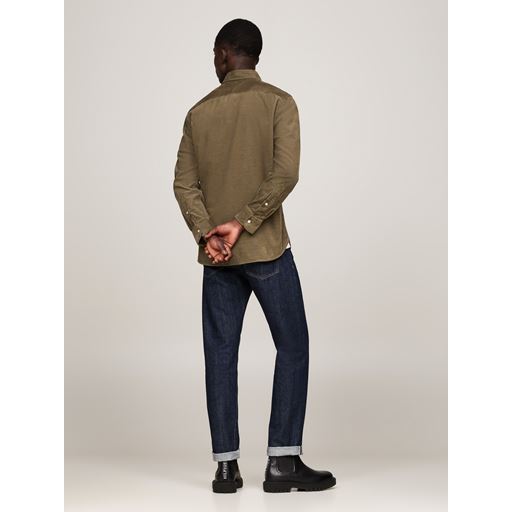 Tommy Hilfiger Solid Corduroy Skjorte, Army Green, M