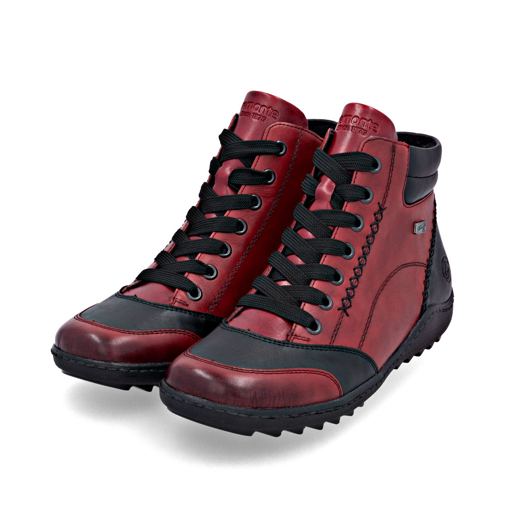 Remonte TEX Damen-Stiefelette Mohn-Rot-Schwarz