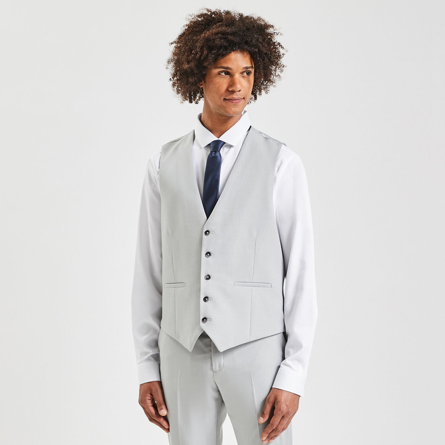 Gilet de costume bi-ton Gris clair