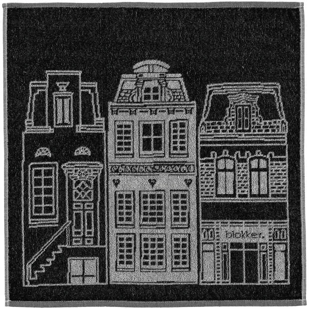 Blokker Keukendoek Huisjes - Zwart