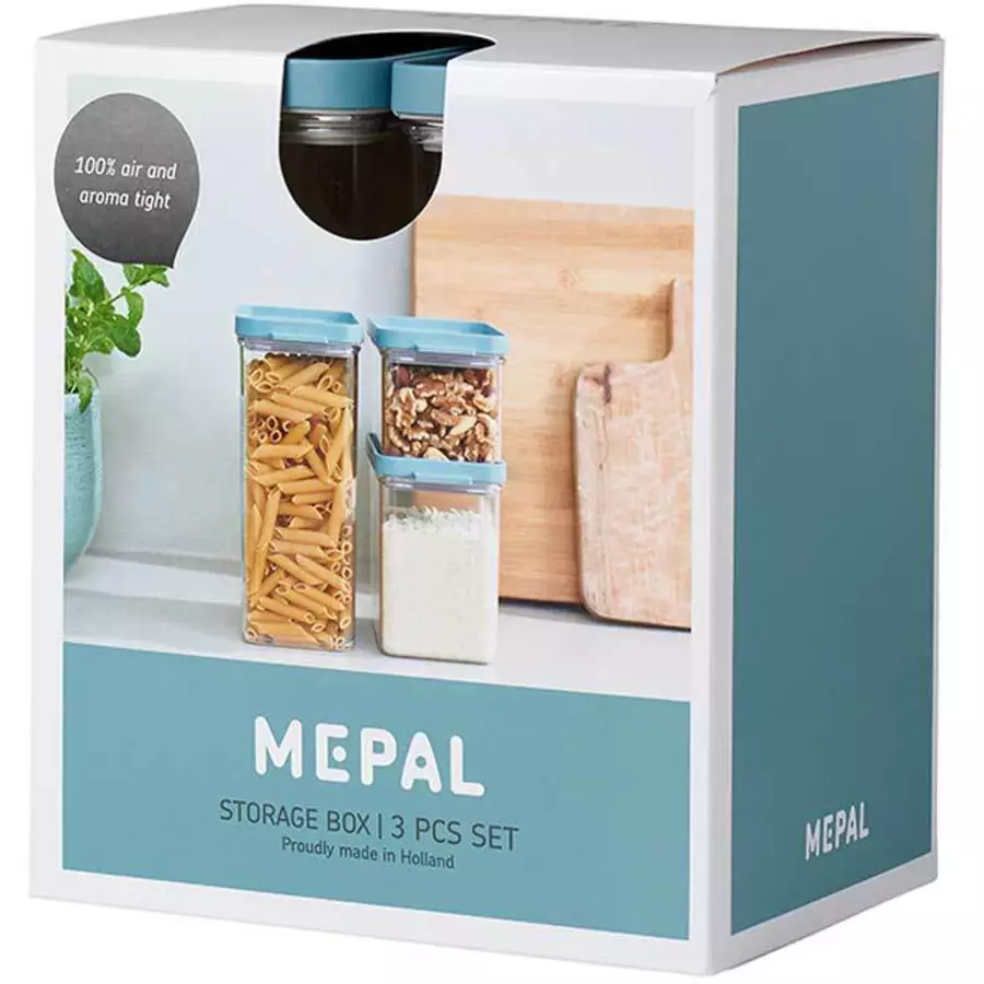 Mepal Vorratsdosen-Set Omnia 700 + 1100 + 2000 ml 3er Set türkis