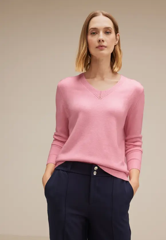 V-Neck Pullover - soft legend rose