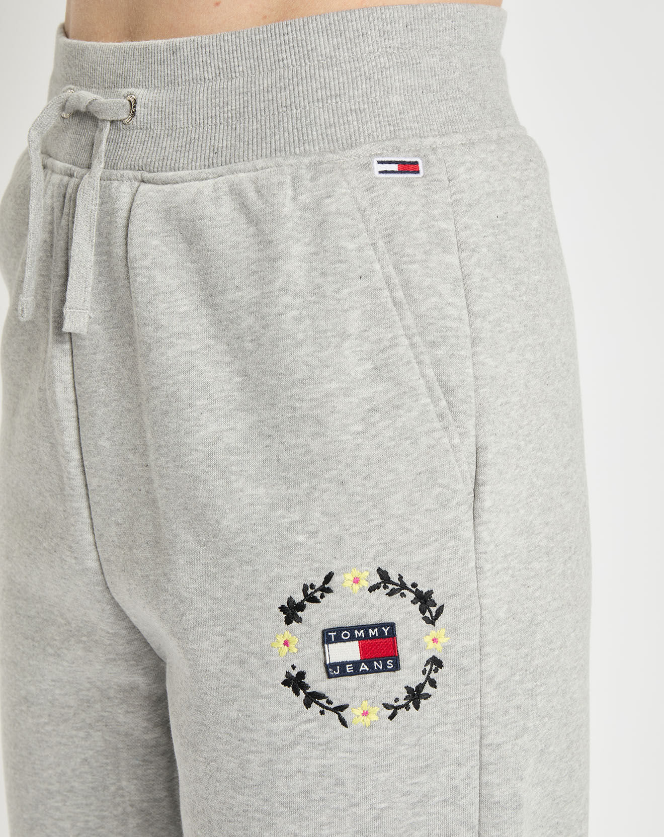 Tommy Jeans Jogging Regular Floral Badge gris chiné
