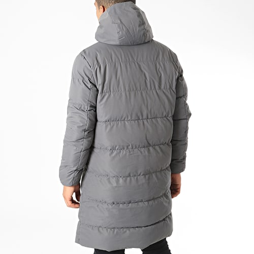 Doudoune Capuche Longue Gris