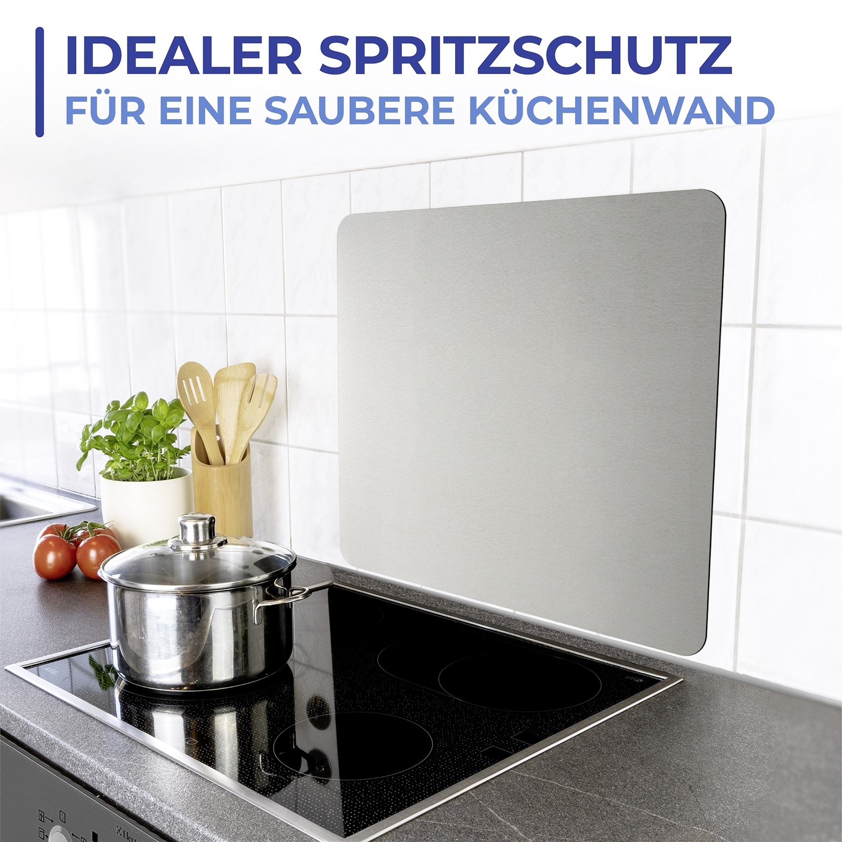 Maximex Küchenrückwand »Edelstahl« Wandblende, Spritzschutz für die Herdwand, Befestigung mit Klebepads