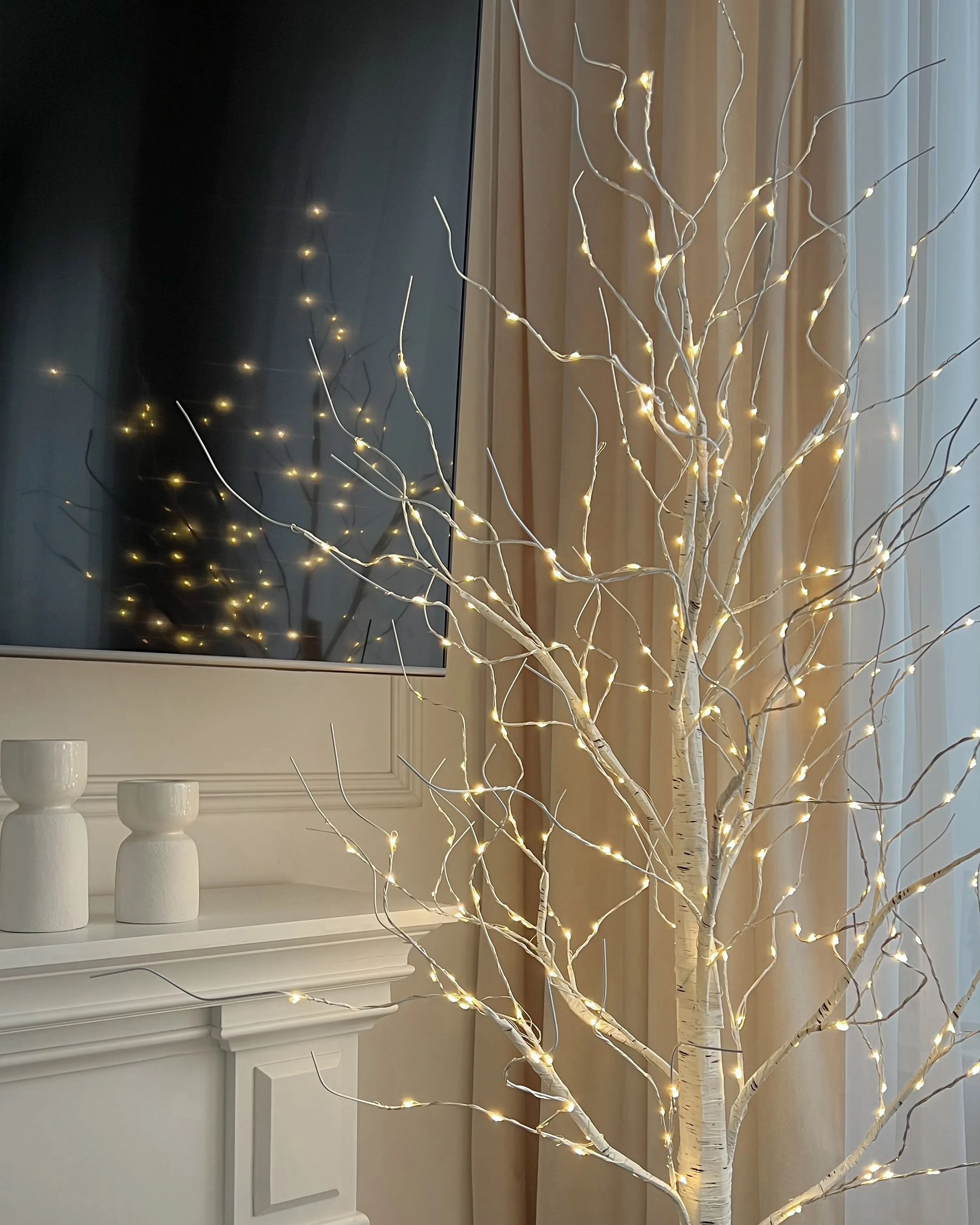 Buitendecoratie LED LAPPI Kerstboom 190 cm Wit