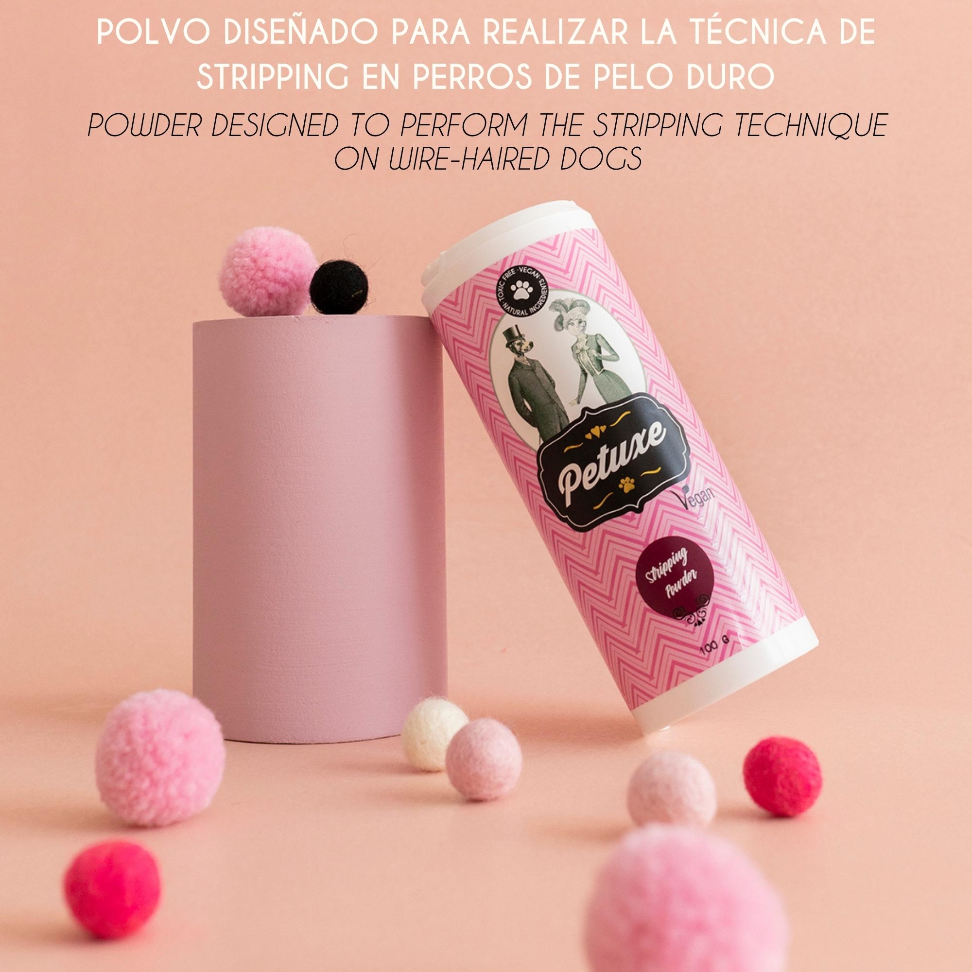 Pó para remoção de pelos Petuxe Pet Stripping Powder. Especial para cães de pelo duro. 100g