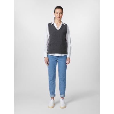 Damen-Strickpullunder, Grau