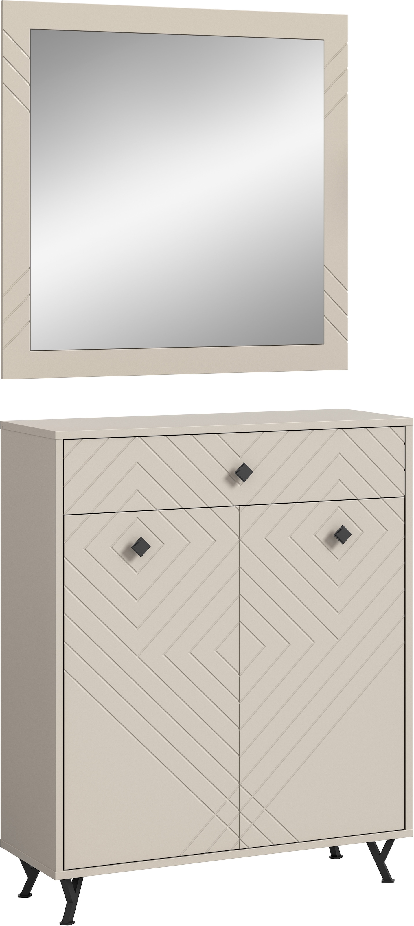 INOSIGN Garderoben-Set »Mento, 2-teilig, Ornamentfräsung in der Front, bestehend aus:« Set, 2 Stk. tlg.
