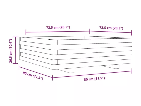 Jardinière bac lit surélevé bois blanche 80 x 80 x 45438 cm 02_0037893
