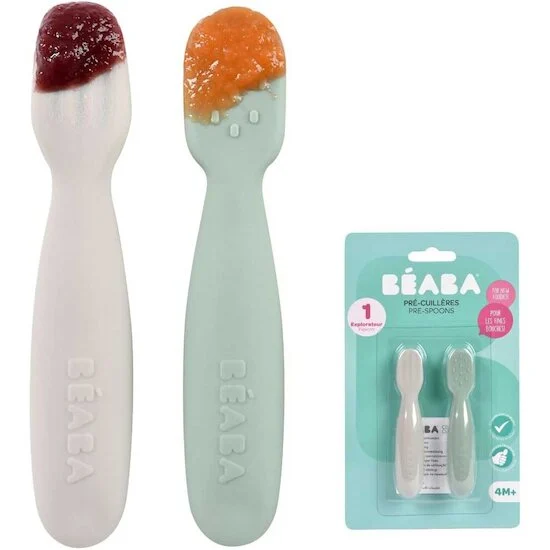 Lot de 2 Pré Cuillères Silicone   Vert        de               Béaba