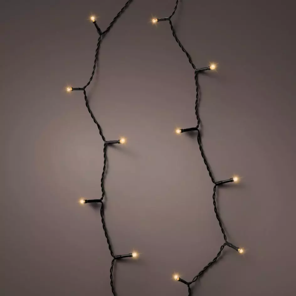 Guirlande lumineuse à piles 7,10 m 96 LED câble noir Durawise Blanc très chaud