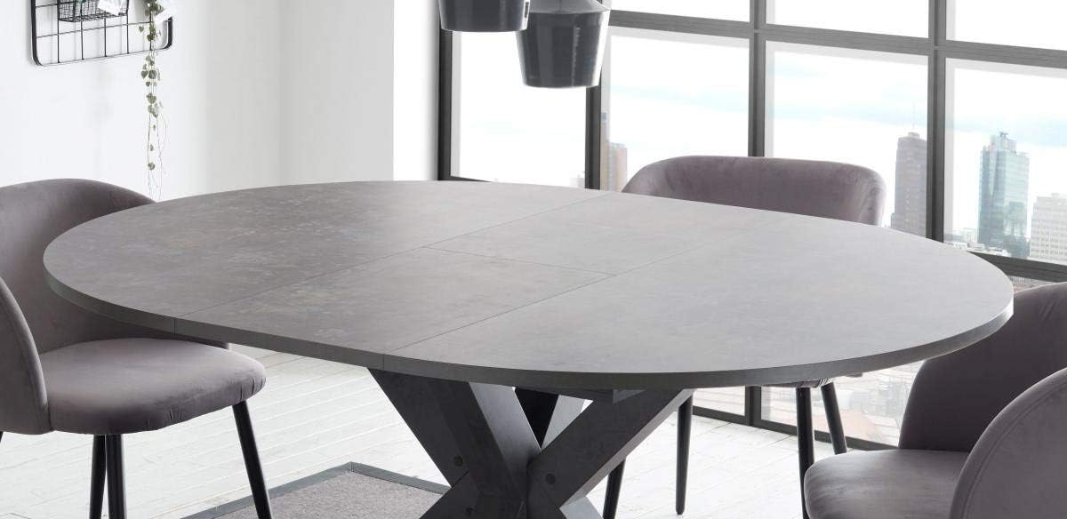 Esstisch graphit keramik dunkel 130x78 cm Big System Rund Stern 130 Auszug Amazo