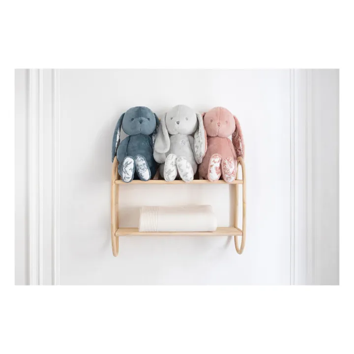 Tartine et Chocolat Peluche Augustin le lapin Toile de Jouy | Bleu