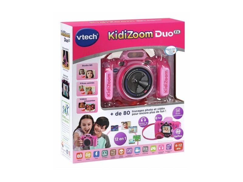 Vtech Kinderkamera Kidizoom Duo FX -FR- Rosa Multifunktionale Digitalkamera mit integriertem Blitz