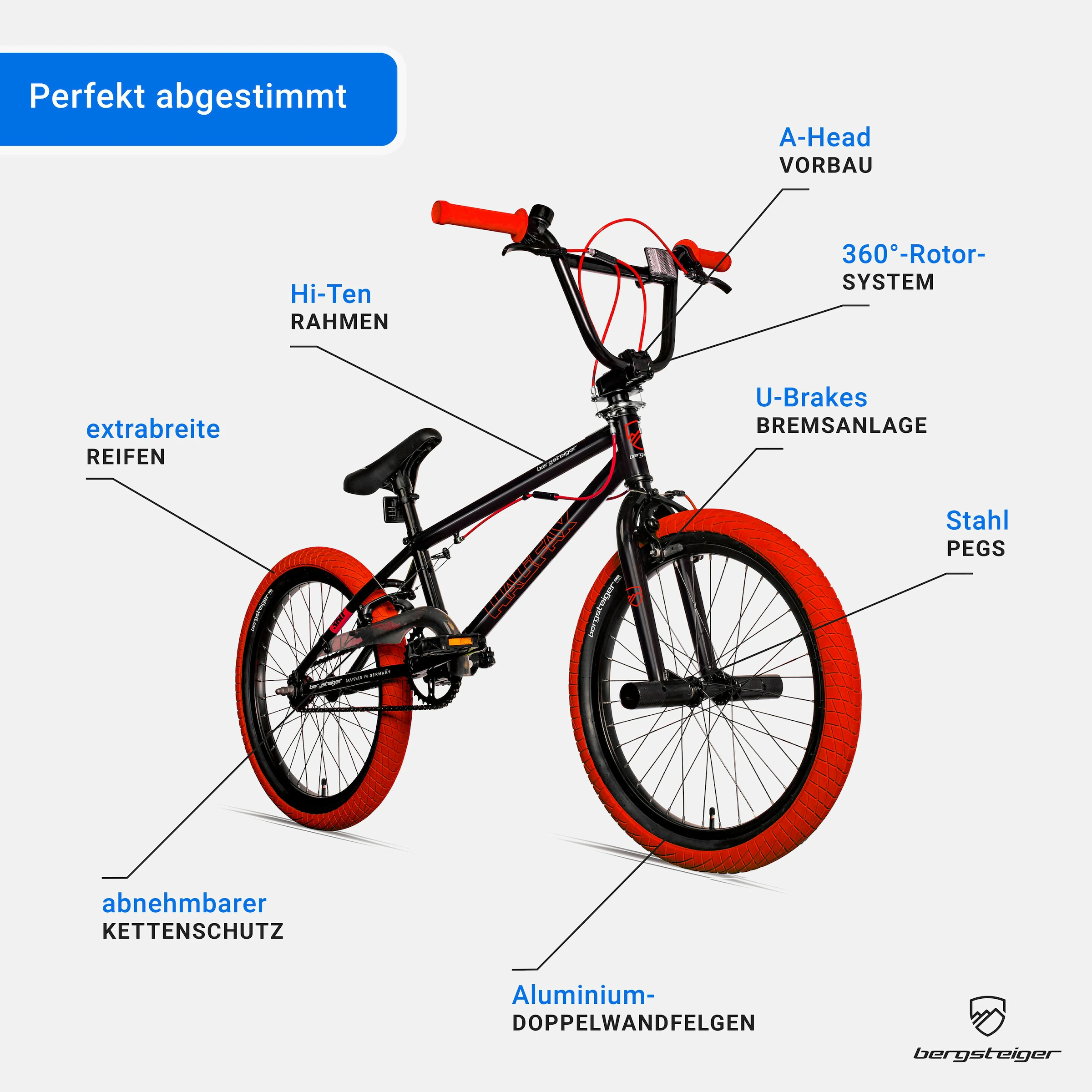 Bergsteiger BMX Halifax 20 Zoll | red / black