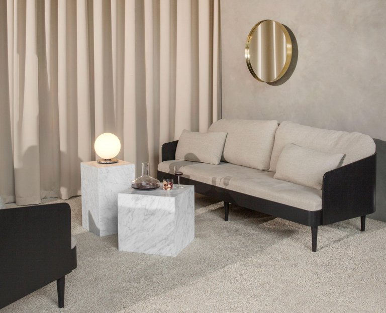 Audo Copenhagen Plinth Cubic bijzettafel 40x40 Marquina marmer zwart
