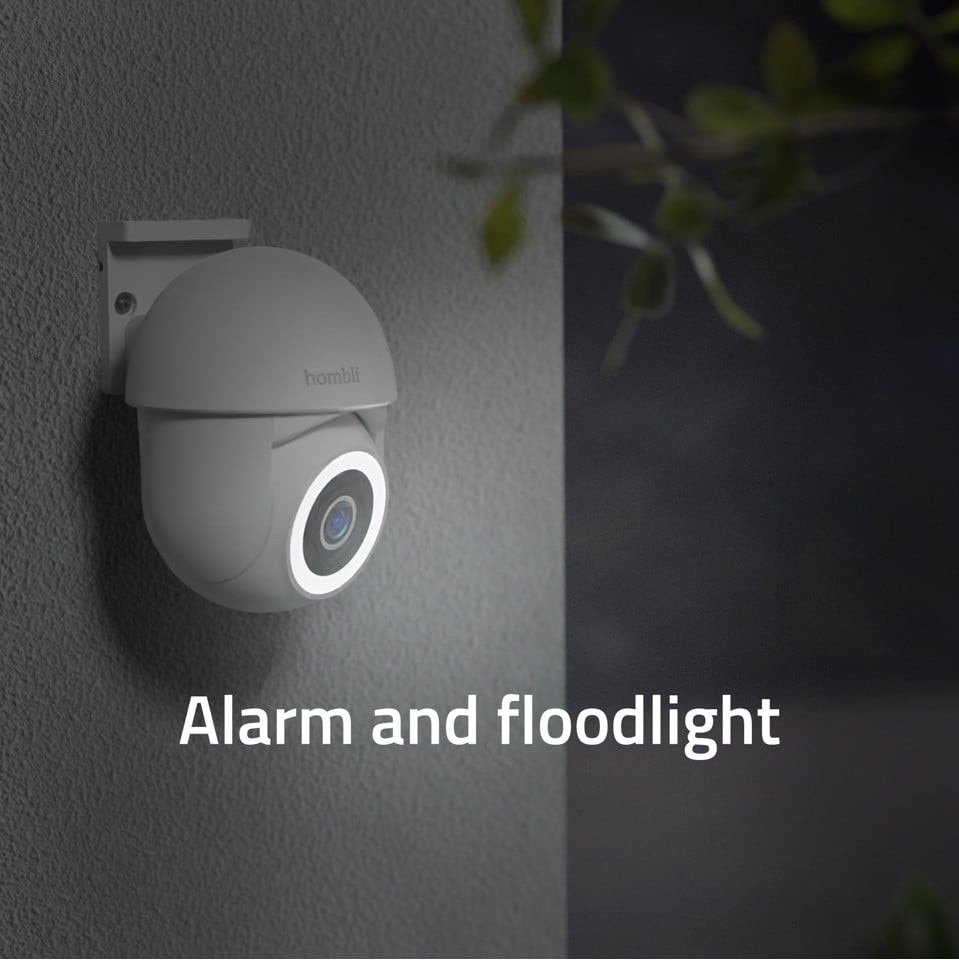 Hombli - Smart Pan & Tilt Cam (indoor/outdoor), White BUNDLE