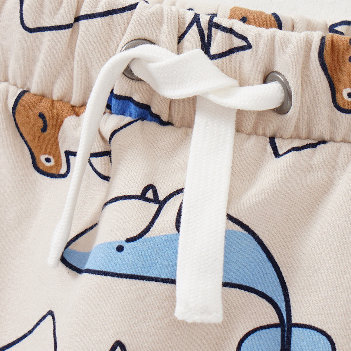 Topomini Baby Jogginghose mit Fisch-Allover beige