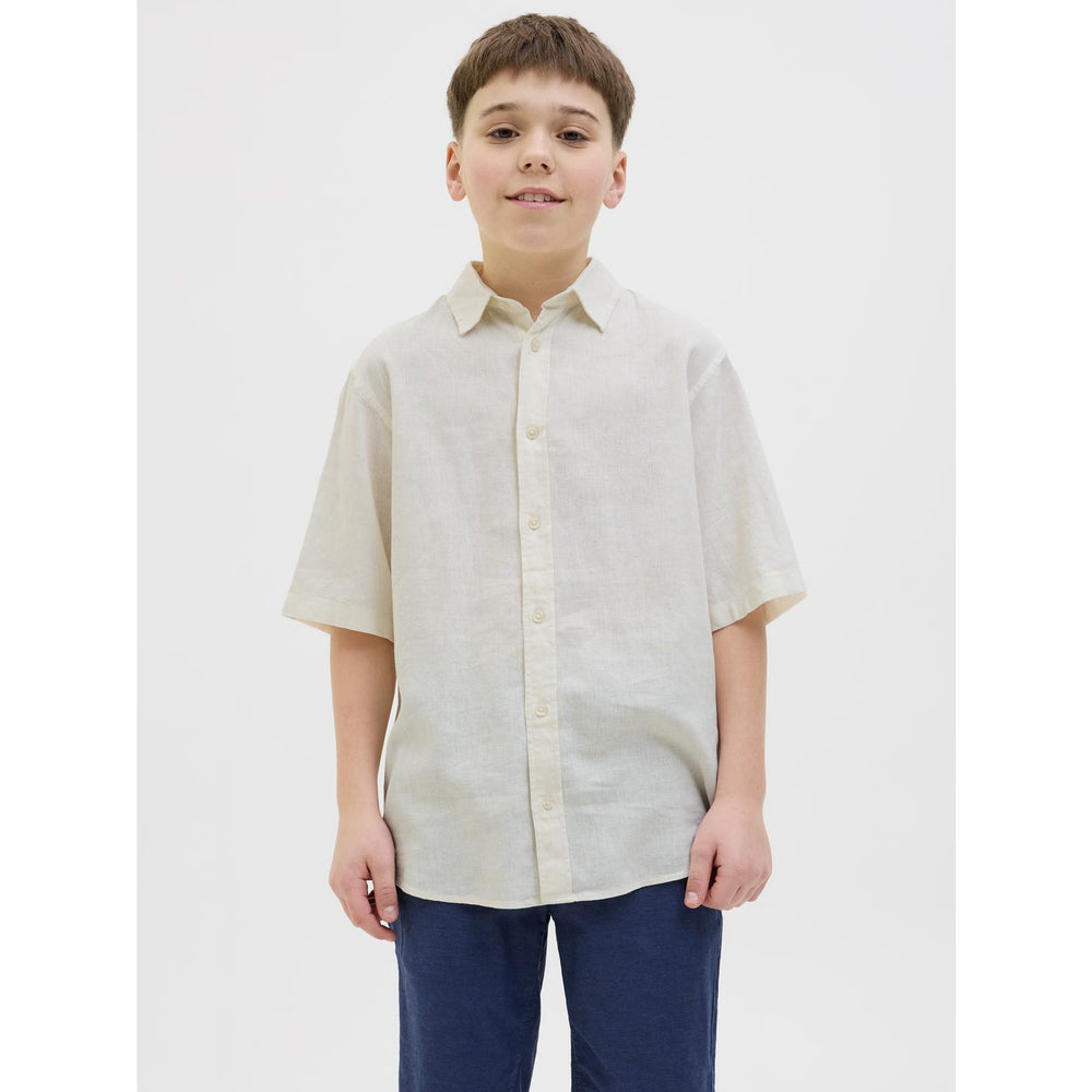 Køb Jack & Jones Junior Antique White Jorparos Oversized Skjorte Ss Jnr