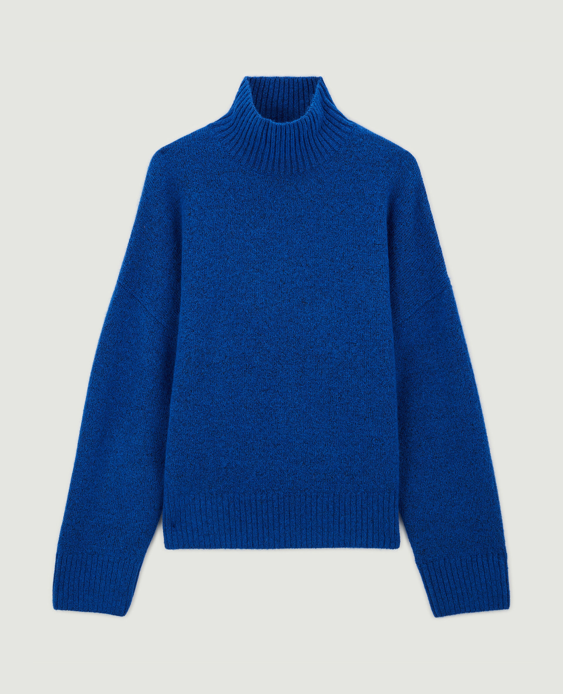 Pull oversize col montant - Bleu électrique