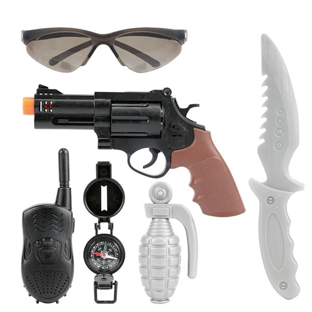 Polizei-Set mit Ausrüstung Brille Pistole