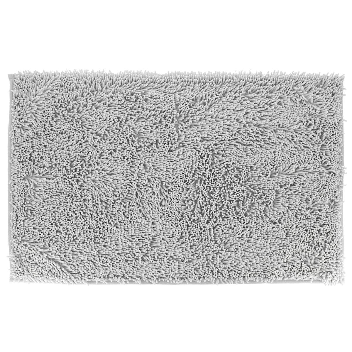 TAPIS MICROFIBRE PETITE CHENILLE 50X80CM GRIS CLAIR