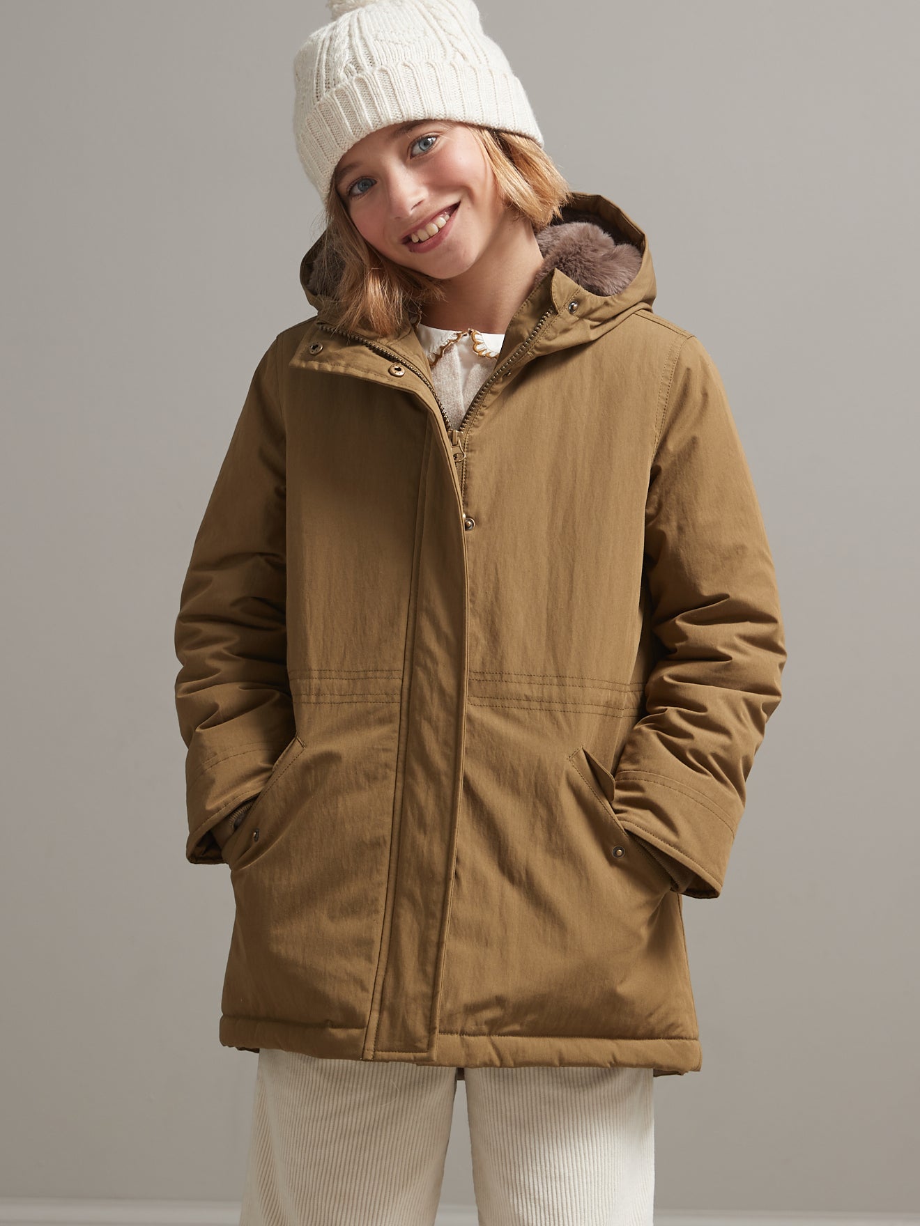Parka Fille doublée de fausse fourrure