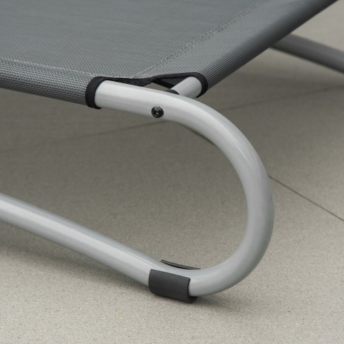 Cama elevada Pawhut para cães de pequeno porte, cinza, para uso interno e externo.