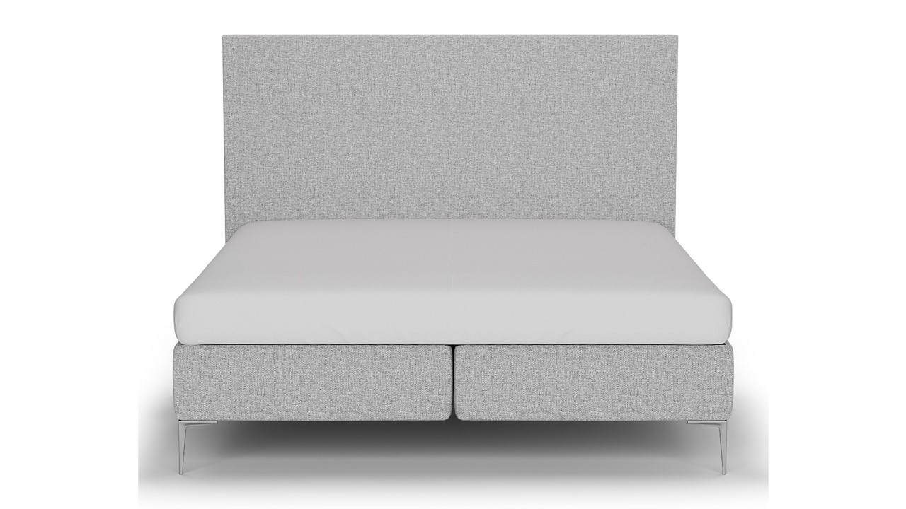 Boxspring Emerald met Silver Pocket Deluxe Foam matras light grey