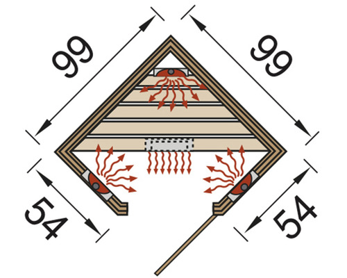 Weka Tanilla Hoek Infrarood Sauna 99x99x190 cm
