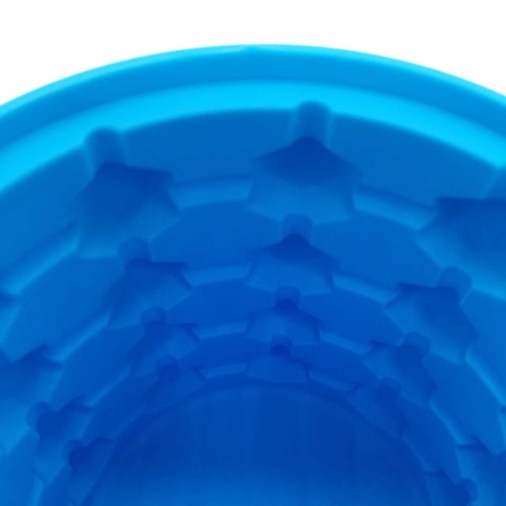 2in1 Silikon Eiswürfel Form Ice Cube Maker Eisbehälter mit Deckel - Blau