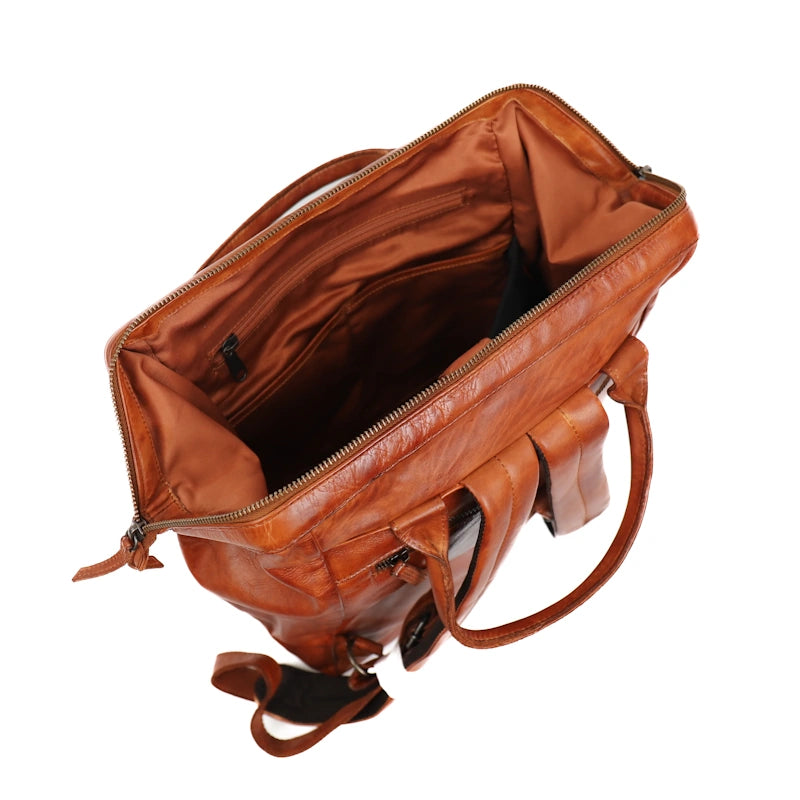Bear Design Rugtas met Beugelsluiting Jurian Cognac