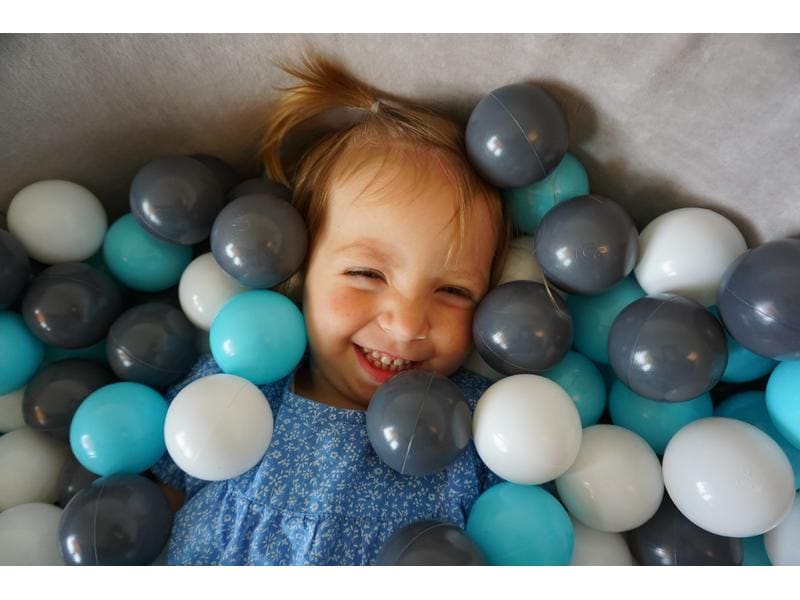 Knorrtoys Bällebad Grey 300 Bälle creme/grey/lightblue Weiches Bällebad aus Schaumstoff