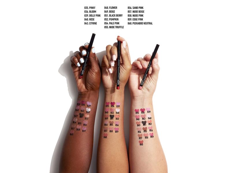 NYX Professional Makeup Lip Liner Slim 854 Pale Pink Langanhaltender Lip Liner für ein mattes und feines Finish