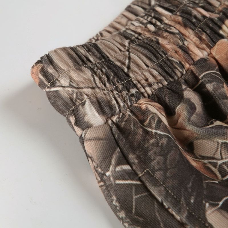 BrickBlack - Elastische taillebroek met camouflagemotief en wijde pijpen