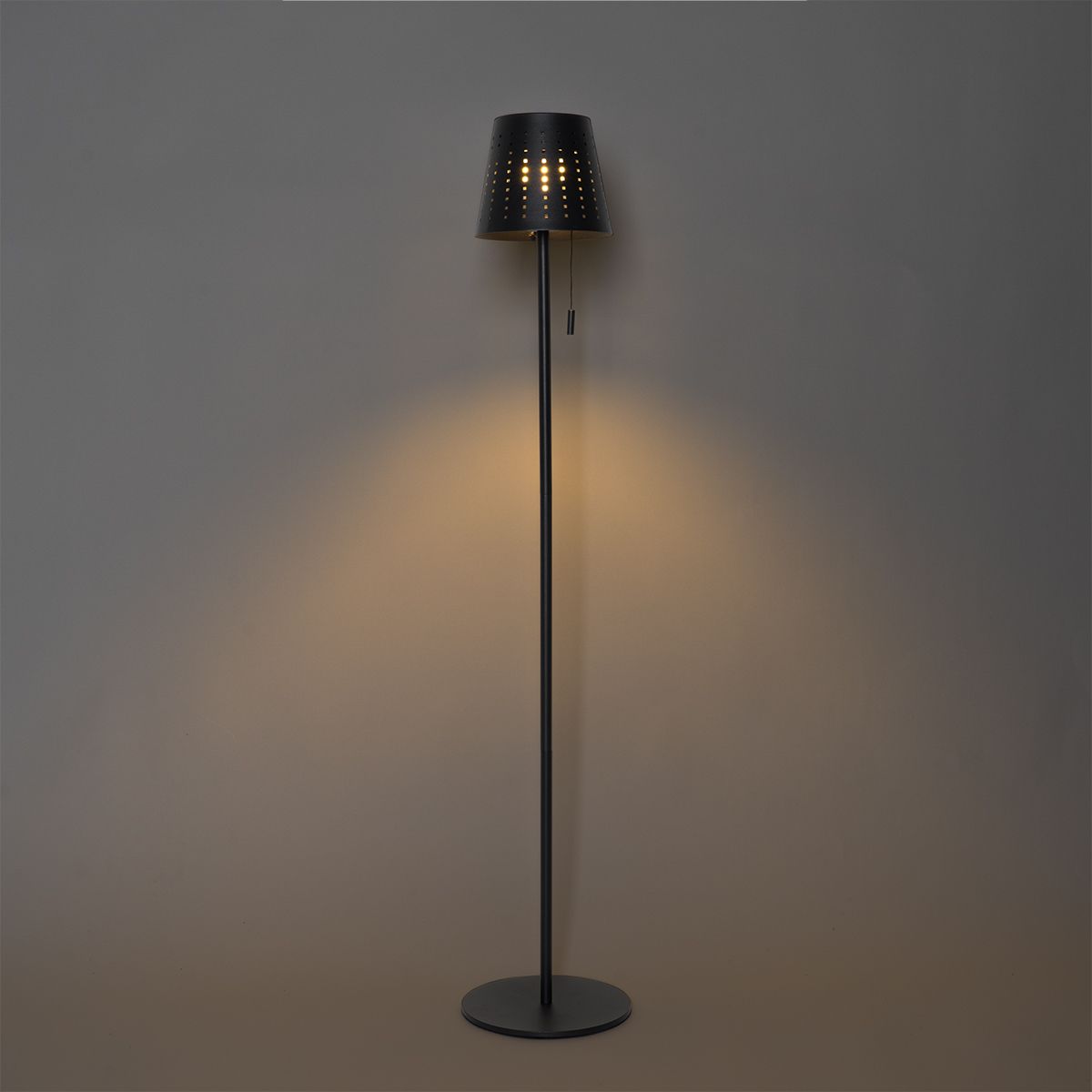 Buiten vloerlamp zwart incl. LED 3-staps dimbaar op solar - Ferre