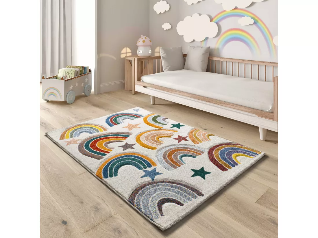 Tapis intérieur - enfant animaux - multicolore - 120 x 170 cm - BALLOON