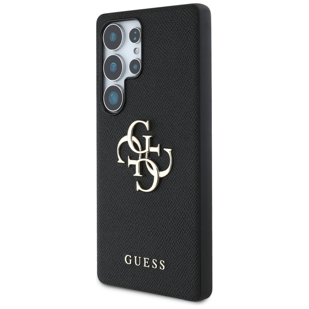 Samsung Galaxy S25 Ultra Leder Hardcase Hülle Grained 4G Big Metal Logo (GUHCS25LPGT4MBK) - Schwarz