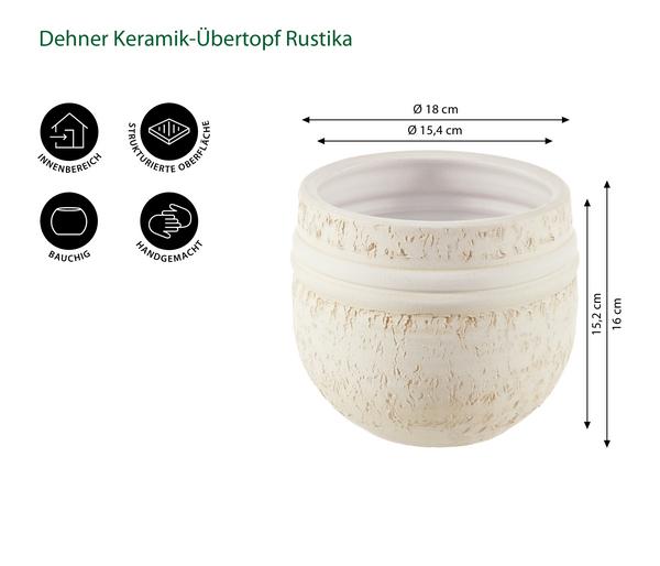 Dehner Keramik-Übertopf Rustika, bauchig,