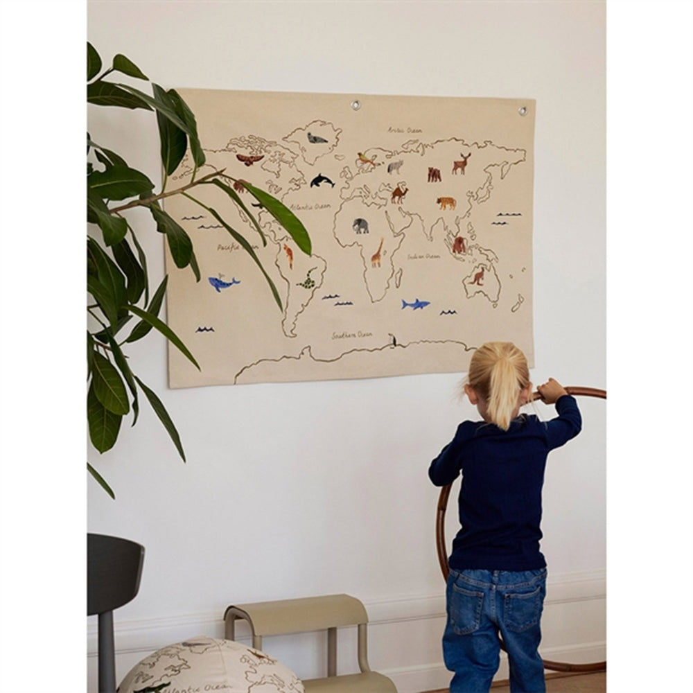 Verden Tekstilkort Off-White - Ferm Living