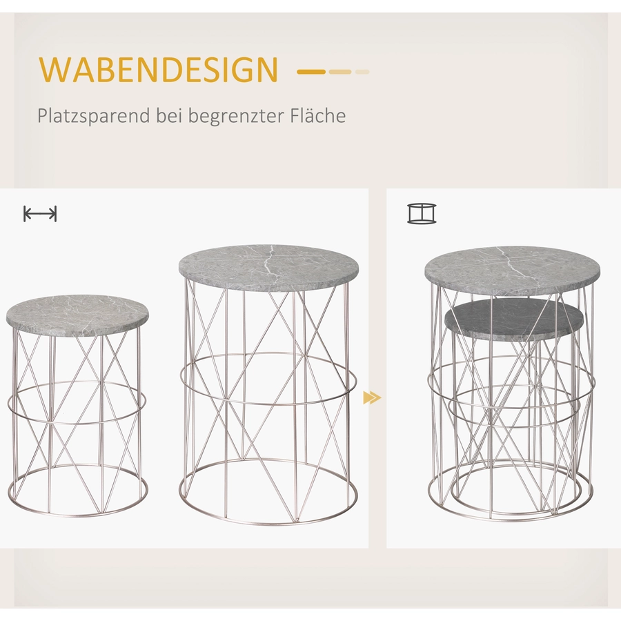 Outsunny Gartentisch mit Metallrahemen gold