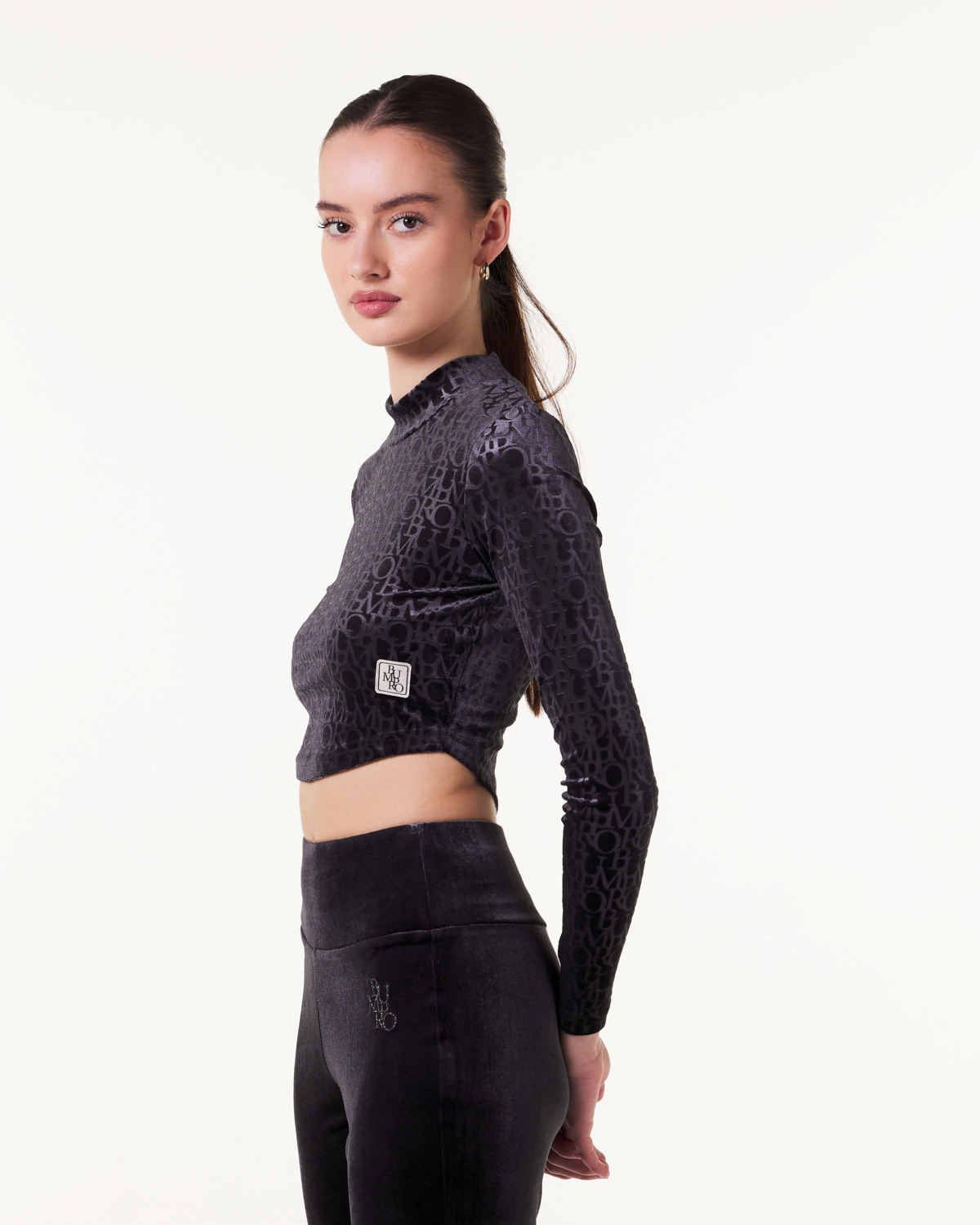 Bumpro Logomania Velour Turtle Neck Black