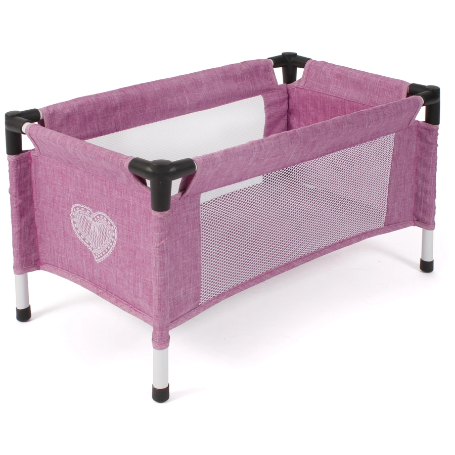 BAYER CHIC 2000 Puppen Reisebett Jeans pink