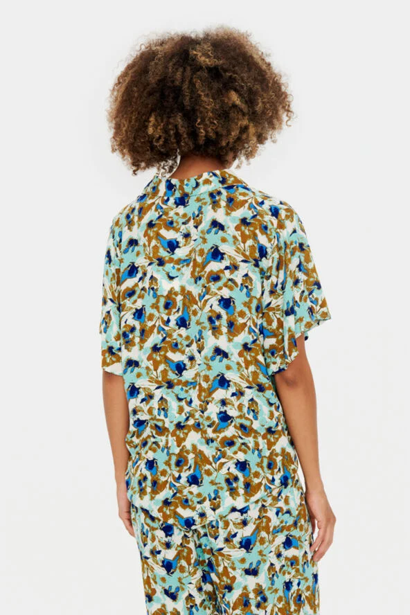 Saint Tropez DidiSZ Shirt Pastel turquoise flower mood