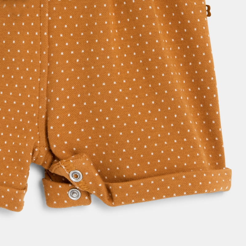 Salopette courte à pois marron bébé fille