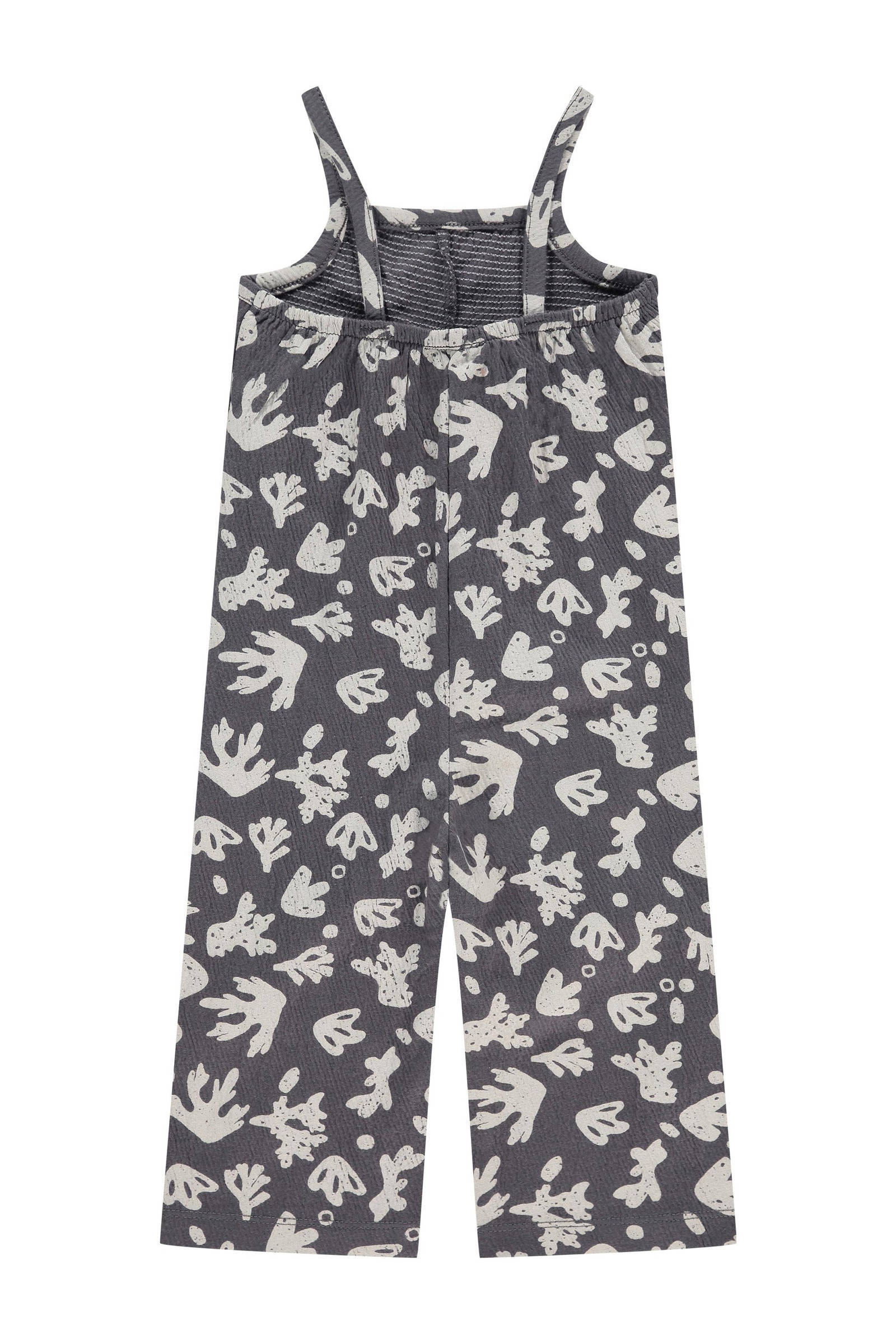 Babyface jumpsuit met all over print grijs/wit